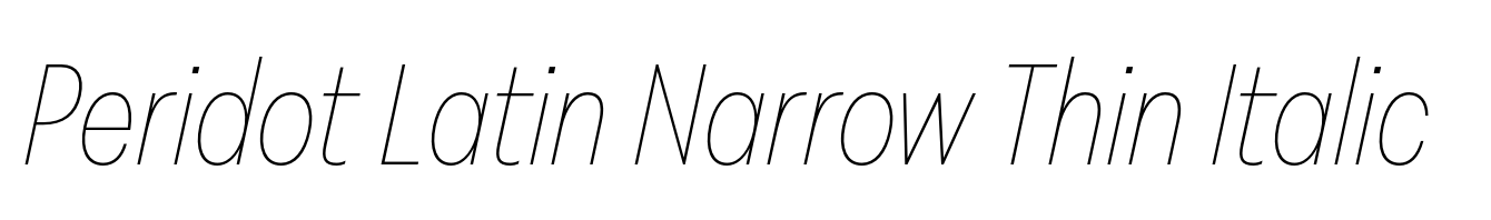 Peridot Latin Narrow Thin Italic